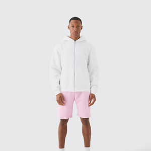 Casual men zipper hoodie regular fit fleece fabric full zip front soft comfortable wear winter outfit simple design everyday use - Product Image 3