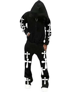 Survêtements techniques en molleton pour hommes avec logo personnalisé, design haut de gamme, coupe ample, respirants - Vente en gros OEM - Product Image 5