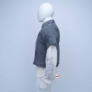 Dv Embossed <b>Star</b> Short Sleeve Bomber <b>Jacket</b> Cow Suede Zipper Front Turn-down Collar Autumn Style with Sweatshirts <b>Jackets</b> OEM - Product Image 5