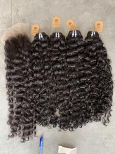 Extension de cheveux crépus eurasiens bouclés Remy 100% cheveux bruts vietnamiens longueur de trame unique 8 à 32 pouces - Product Image 2