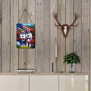 Panneau métallique en aluminium pour décoration de porte murale Samoyède américain Plaque de porte d'entrée 12x16 Multicolore - Product Image 3
