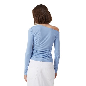 Camisetas de Manga Larga para Mujer, Diseño Casual de Verano, Hombros Caídos, Moda Urbana, Alta Calidad, Nueva Colección - Product Image 3