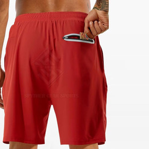 Design Your Own Logo Double <b>Layer</b> Men Fleece Shorts Solid Casual <b>Mid</b> Quick Dry Breathable Eco-Friendly Best Selling - Product Image 3