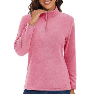 Sudadera corta de gran tamaño con media cremallera personalizada de alta calidad para mujer, Sudadera con capucha de manga larga sólida, estilo informal transpirable a prueba de viento - Product Image 1