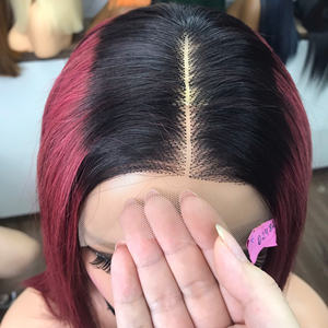 Vietnamese Human Virgin Hair Ombre <b>Burgundy</b> Color SDD Bone Straight Lace Front Wig for <b>Women</b> Wholesale Price Factory Vendor SA - Product Image 5
