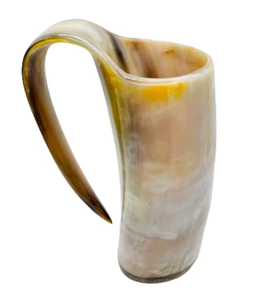 Mug artisanal en corne naturelle pour bière et café |   Mug à boire artisanal de style viking rustique pour bar et maison - Product Image 6