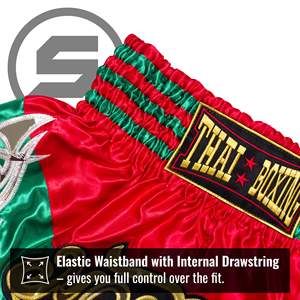 Pantalones cortos de Muay Thai, ligeros, transpirables, de tela satinada, con logo personalizado, cintura elástica, para entrenamiento, gimnasio, para hombres y mujeres, fitness. - Product Image 3