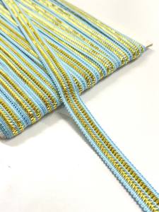 Cinta de encaje de punto tradicional de poliéster 100% de 10 mm con lentejuelas onduladas para ribete de cortina, triángulo de 1 cm para disfraces, ropa de baile y bolsos - Product Image 5