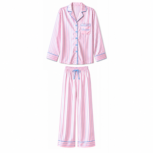 Ensemble de pyjama rayé pour femmes Gamma Phi Delta Sorority, pyjama boutonné avec pantalon à cordon de serrage, vêtements de nuit confortables, vêtements de détente douillets - Product Image 3