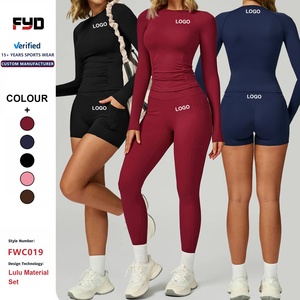 Conjunto Deportivo de Yoga Personalizado de Manga Larga, Secado Rápido, Ropa Deportiva para Mujer, Cintura Alta, Ropa de Gimnasio Ajustada, Conjuntos Deportivos para Correr y Hacer Ejercicio - Product Image 1