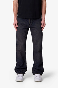 Jeans en denim pour homme de haute qualité, personnalisés en coton, marque américaine Highstreet, taille mi-haute, coupe évasée, respirants, délavage noir, style Y2K - Product Image 1