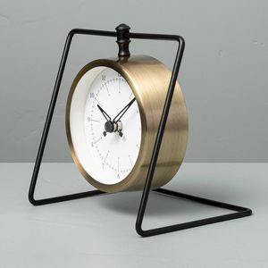 Modern Metal <b>Table</b> <b>Clock</b> with Stand Silent Quartz Nordic Desktop Office Home Decor <b>Clock</b> - Product Image 1