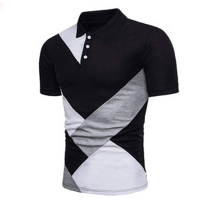 Camiseta polo de verano informal con cuello en V para hombre, 100% algodón, corte holgado, manga larga, estilo hip hop, con logo personalizado impreso. - Product Image 2