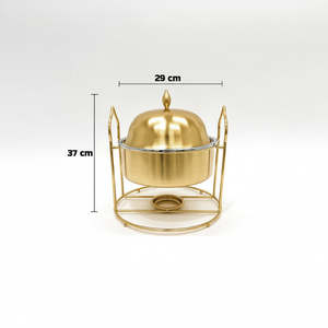 Chauffe-Plat de Luxe en Acier Inoxydable Qualité Alimentaire, Réchaud de Buffet 3L avec Chauffage à la Vapeur et Contrôle de Température - Product Image 4