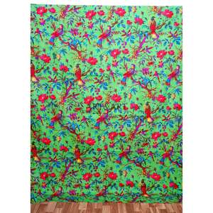 ผ้าห่มคันธาอินเดียทำมือแบบวินเทจ ผ้าฝ้ายแท้ ใช้ได้สองด้าน ขนาดเตียงคู่ ออร์แกนิค สำหรับบ้านสมัยใหม่ โรงแรม และเตียงนอน - Product Image 1