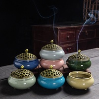 Nouveaux brûleurs d'encens en céramique, porte-encens pour cônes et bâtonnets, décoration bouddhiste pour la maison, salon de thé, salle de yoga, ornements de bureau, brûleur d'arômes