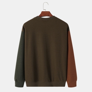 <b>Men</b> Solid Crewneck Sweatshirt Regular Fit Embroidered <b>Turtle</b> Design Knitted Pullover Casual Autumn Wear - Product Image 2