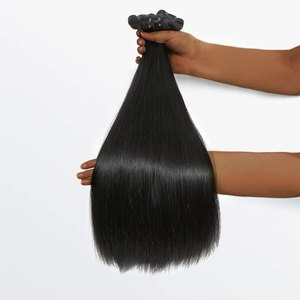 Peluca de Cabello Remy Brasileño de Alta Extensión, Liso y Sedoso, con Línea de Cabello de Aspecto Natural, Doble Trama a Máquina, Permanente, Sin Procesar - Product Image 1