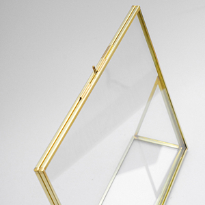 <b>Rectangular</b> Glass <b>Mirror</b> Frame With Brass Trim Tabletop Horizontal Reflective Design Clear Glass <b>Gold</b> Finished Home Office Deco - Product Image 6