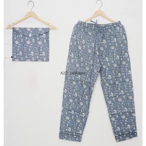 Conjunto de Pijamas para Mujer 100% Algodón, Transpirable, para Todas las Temporadas, con Cintura Elástica, Mangas Largas, Diseño Floral, Ropa Cómoda para el Hogar - Product Image 3