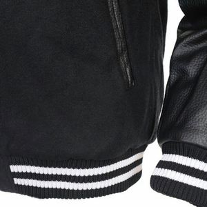 Chaqueta bomber personalizada para hombre con mangas de cuero y chaquetas universitarias bordadas en chenilla - Product Image 6