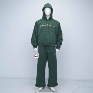 Pantalon de survêtement vert pour homme MRI, taille élastique avec cordon de serrage, décontracté, mi-lourd, tricoté, pour l'automne, avec logo brodé sur la jambe droite - Product Image 5