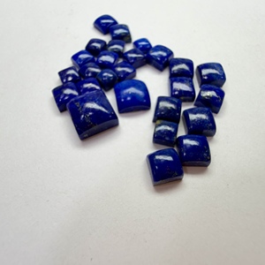 Lot en gros de cabochons carrés en lapis-lazuli naturel 6x6 mm, dos plat, calibrés, pierres précieuses en vrac pour la fabrication de bijoux - Product Image 3