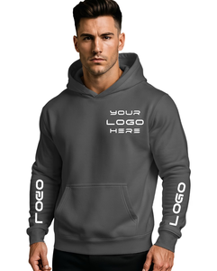 Custom Front Unisex Hoodie 100% Cotton French Terry 370g Regular Fit Casual Autumn Wear Heat Transfer Printed OEM Made Custom - Product Image 4