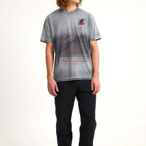 T-shirts Streetwear effet délavé, T-shirts respirants effet délavé, T-shirts personnalisés avec logo effet délavé - Product Image 5