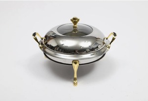 Premium Stainless Steel 5 Qt Round Chafing Dish Set of 4 <b>Buffet</b> Food <b>Warmer</b> with Full Pan At Cheap Price - Product Image 5