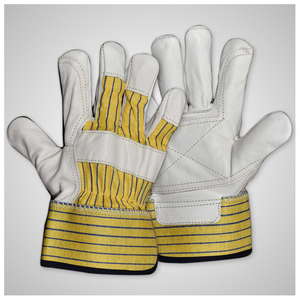 Gants de travail en cuir blancs et rouges, longueur poignet, élastiques, pour sports de plein air, hiver, style uni - Product Image 5