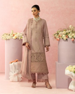 PEACH SHARARA NICE vente chaude indien Pakistan dernière édition de mariage soie miroir cravate et teinture travail manuel Salwar Kameez pour les fêtes - Product Image 6