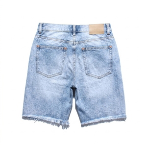 Short en jean délavé personnalisé, style vintage tendance, pour l'été, streetwear et tenue décontractée, unisexe. - Product Image 2