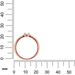 Bague en diamant à flux parallèle Chic Diamond Ring Rose Lattice, en or rose 14 carats, bague en diamant en or rose 14 carats poli - Product Image 4