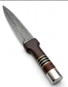 มีดอเนกประสงค์เหล็กดามัสกัสทำมือพร้อมด้ามไม้และเรซิ่น - Product Image 4