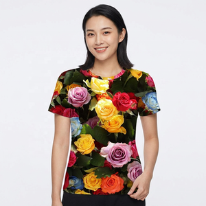 <b>Men's</b> O-Neck Short Sleeve <b>Floral</b> <b>T</b>-<b>Shirt</b> Sublimation Transfer Print Breathable Eco-Friendly 100% Cotton Streetwear Regular Fit - Product Image 4