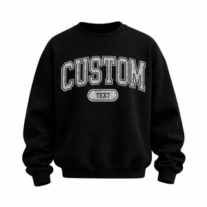 High Quality Customized Print Women 100% Cotton <b>Sweatshirt</b> Black Crew Neck Oversized Pullover Soft Fleece Casual Streetwear - Product Image 2