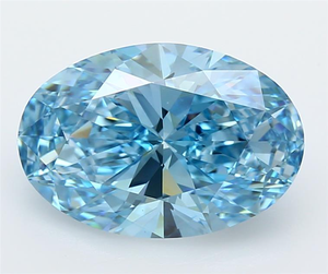 Magnifique diamant bleu ovale de 7 carats |   Diamant elliptique de couleur fantaisie rare pour un chef-d'œuvre de haute joaillerie sur mesure - Product Image 1