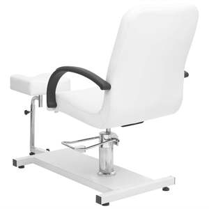 Sillón de Barbería Mediano en Hierro, con Tapicería de Cuero Sintético Blanco y Negro, Silla de Salón de Belleza - Product Image 5