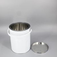 Seau à peinture métallique rond de 4 L en gros pour apprêt et peinture à finition métallique, impression de marque personnalisée