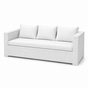 Conjunto de Muebles de Jardín de Ratán Sintético Blanco con Cojines, Muebles Modernos para Patio, Asientos para 6 Personas, Hecho en Indonesia - Product Image 2