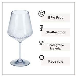 [Holar] Copa de Vino de Plástico Reutilizable con Diseño Martillado, Hecha en Taiwán, para Bodas, Aniversarios y Fiestas (Venta al Por Mayor) - Product Image 2