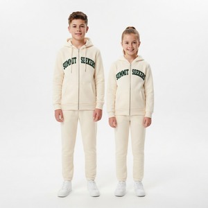 Conjunto Deportivo Informal para Jóvenes, Niños y Niñas, Sudadera con Capucha y Cremallera Completa y Pantalones Deportivos a Juego - Product Image 1