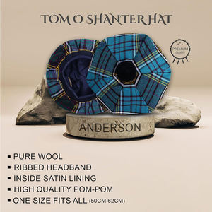 Chapeau Tam O Shanter de qualité supérieure, écossais, motif tartan de l'île de Skye, en laine chaude, classique pour les Jeux des Highlands - Product Image 2