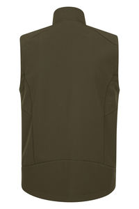 Chaleco Soft Shell para hombre, ligero y resistente al viento, longitud regular, cuello alto, cremallera frontal, chaleco Soft Shell transpirable y moderno - Product Image 3