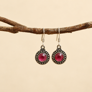 En stock: Pendientes colgantes de plata S925 con gema natural de granate, joyería fina de moda 2026 - Product Image 4