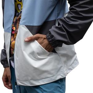 เสื้อผ้ากีฬา OEM แบบมีฮู้ด สไตล์เกาหลี ตกแต่งด้วยผ้าแบบ Patchwork ชุดแจ็คเก็ตและกางเกงสตรีทแวร์ ฮิปฮอป แฟชั่นโอเวอร์ไซส์ ผ้าไนลอน - Product Image 5