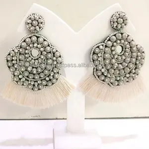 New Fashion Colorful bead round shaped earrings Wholesale beaded earrings for girls and women