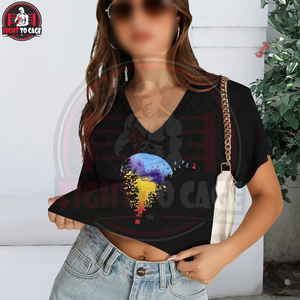 Chemises crop top pour femmes de la plus haute qualité, nouvelle arrivée, tissu respirant et doux au toucher, couleur noire, meilleur prix pour les vêtements d'extérieur d'été - Product Image 5