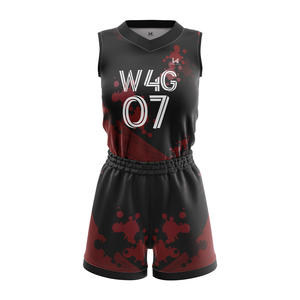 Custom Women's Basketball Uniform Set <b>Heat</b> Transfer Printed Breathable Moisture Wicking Quick Dry Plus Size 100% Polyester - Product Image 2
